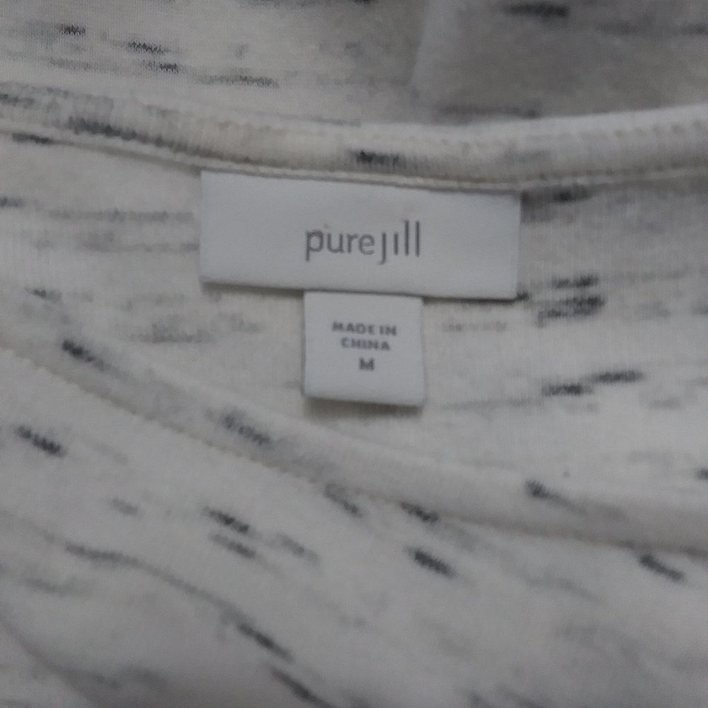 Womens Light Gray Space Dye Side Ruched 3/4 Sleeve Boat Neck Knit Top - Picture 9 of 12